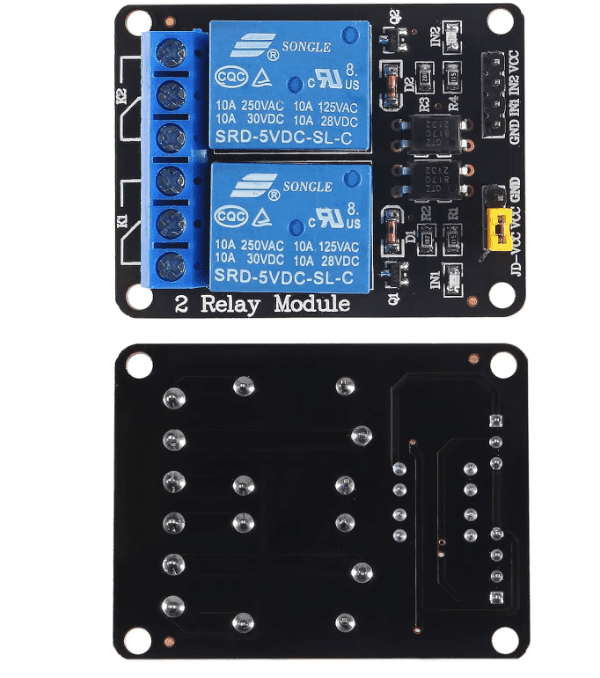 Module relais 2 canaux – PCB noir – Carte de commande multiple – Image 2