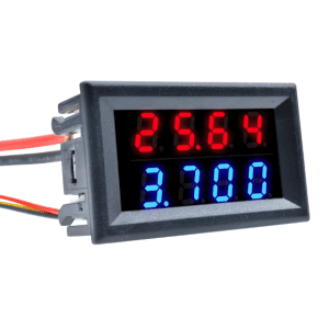 Mini voltmètre / ampèremètre numérique DC 0-100V – Double affichage LED bleu & rouge