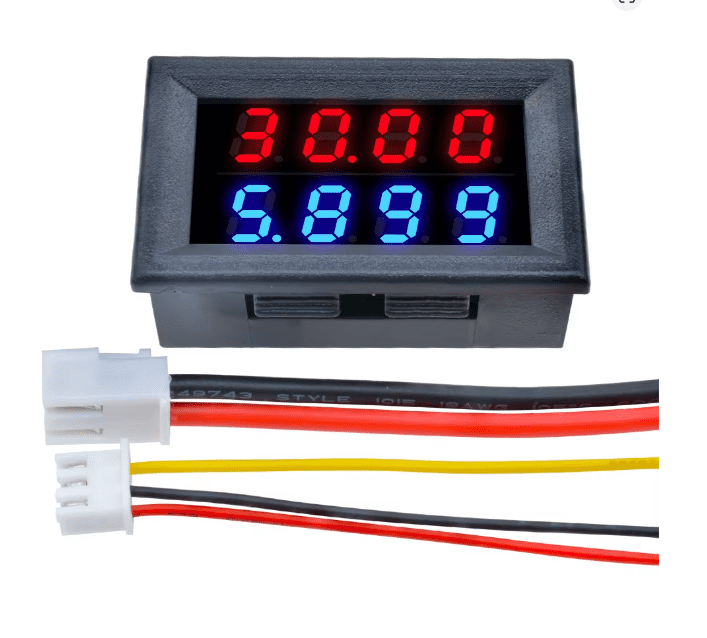 Mini voltmètre / ampèremètre numérique DC 0-100V – Double affichage LED bleu & rouge – Image 2