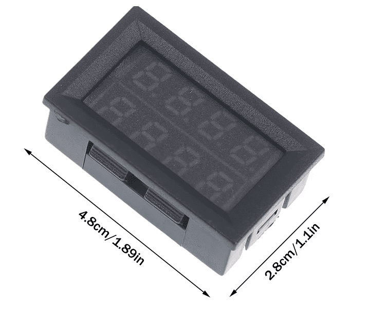 Mini voltmètre / ampèremètre numérique DC 0-100V – Double affichage LED bleu & rouge – Image 3