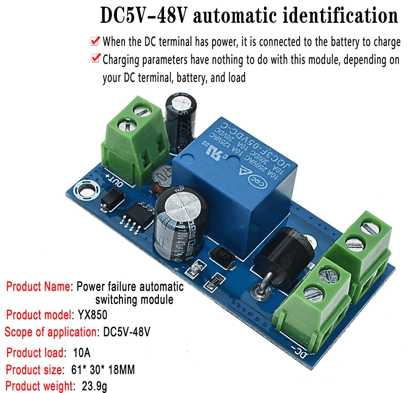 Module de commutation automatique batterie YX850 – 5V à 48V – Image 5