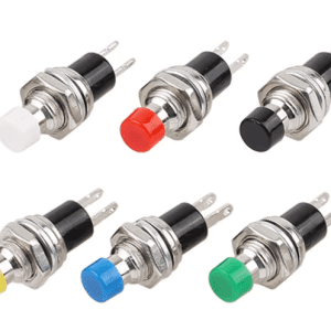Bouton poussoir PBS-110 – 7mm – 2 broches – Momentané (NO) – 6 couleurs