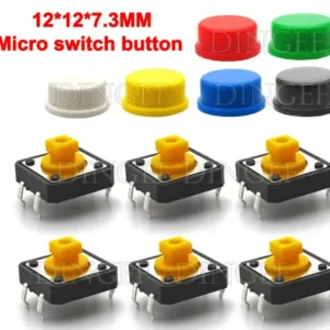 Bouton poussoir tactile 12×12×7.3 mm – Interrupteur momentané