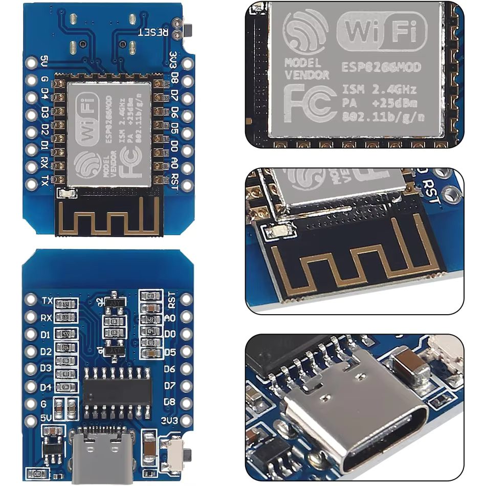 D1 Mini TYPE-C/MICRO ESP8266 ESP-12F – Image 4