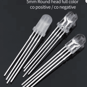 LED RGB 5 mm diffuse – Cathode commune, 4 broches