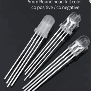 LED RGB 5 mm diffuse – Cathode commune, 4 broches