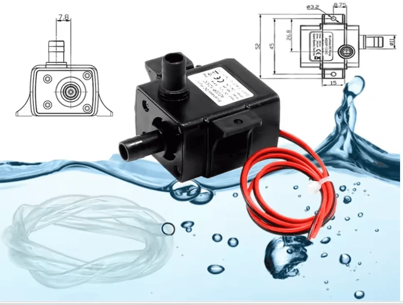 Mini pompe à eau submersible 12 V DC – 240 L/h – Sans balais (Brushless) - Image 2
