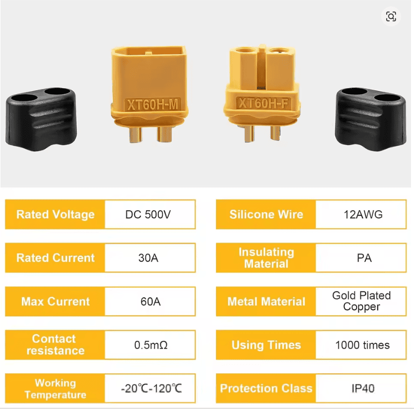 Connecteur XT60H avec gaine de protection – Mâle et Femelle - Image 3