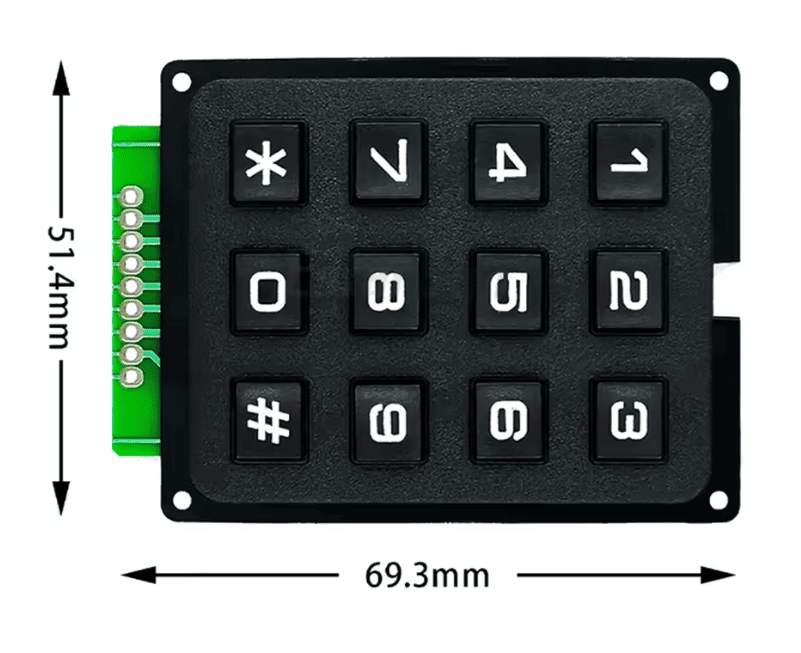 Clavier matriciel 4 × 3 – Pavé numérique à membrane pour Arduino - Image 3