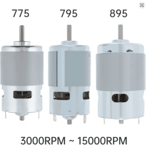 Moteur à courant continu 775 / 795 / 895 – 12 V - 24 V – Double roulement à billes