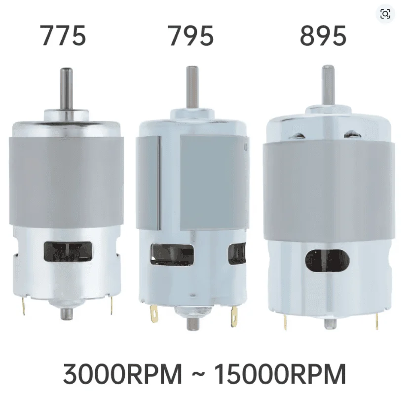 Moteur à courant continu 775 / 795 / 895 – 12 V - 24 V – Double roulement à billes
