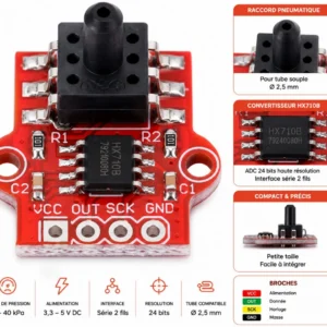 Capteur de pression d’air 0–40 kPa – Module 3,3 V / 5 V