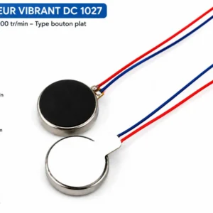 Mini moteur vibrant DC 1027 – 3 V – 12 000 tr/min – Type bouton plat Description